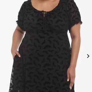 Hot Topic Cosmic Aura Babydoll Black Bat Dress